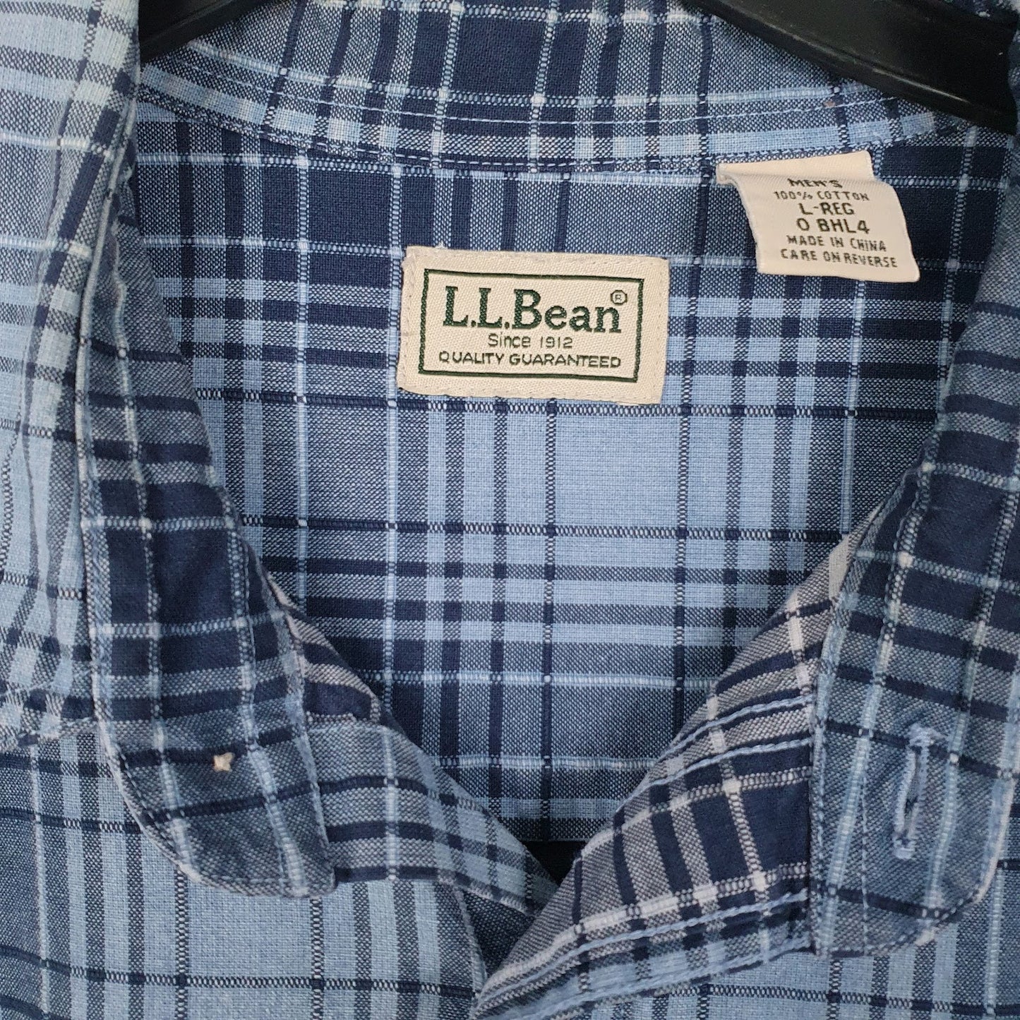 Mens Blue L.L.Bean  Full Zip Shirt