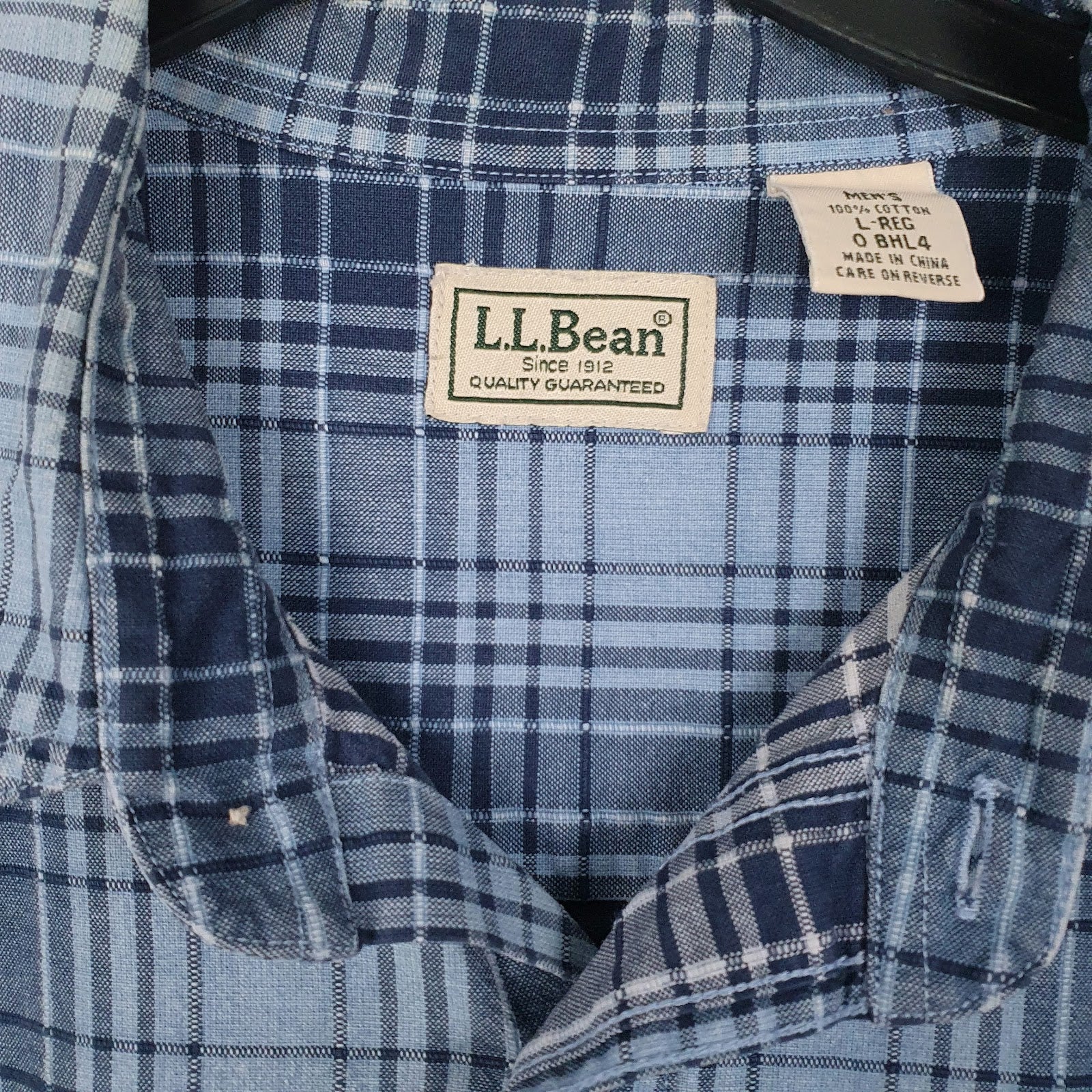 Mens Blue L.L.Bean  Full Zip Shirt