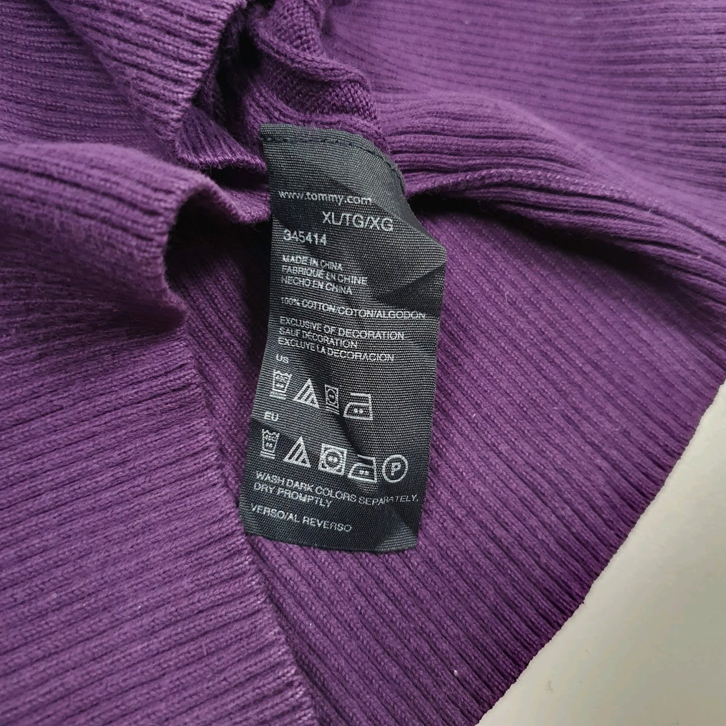 Womens Purple Tommy Hilfiger Cable Knit Crewneck Jumper