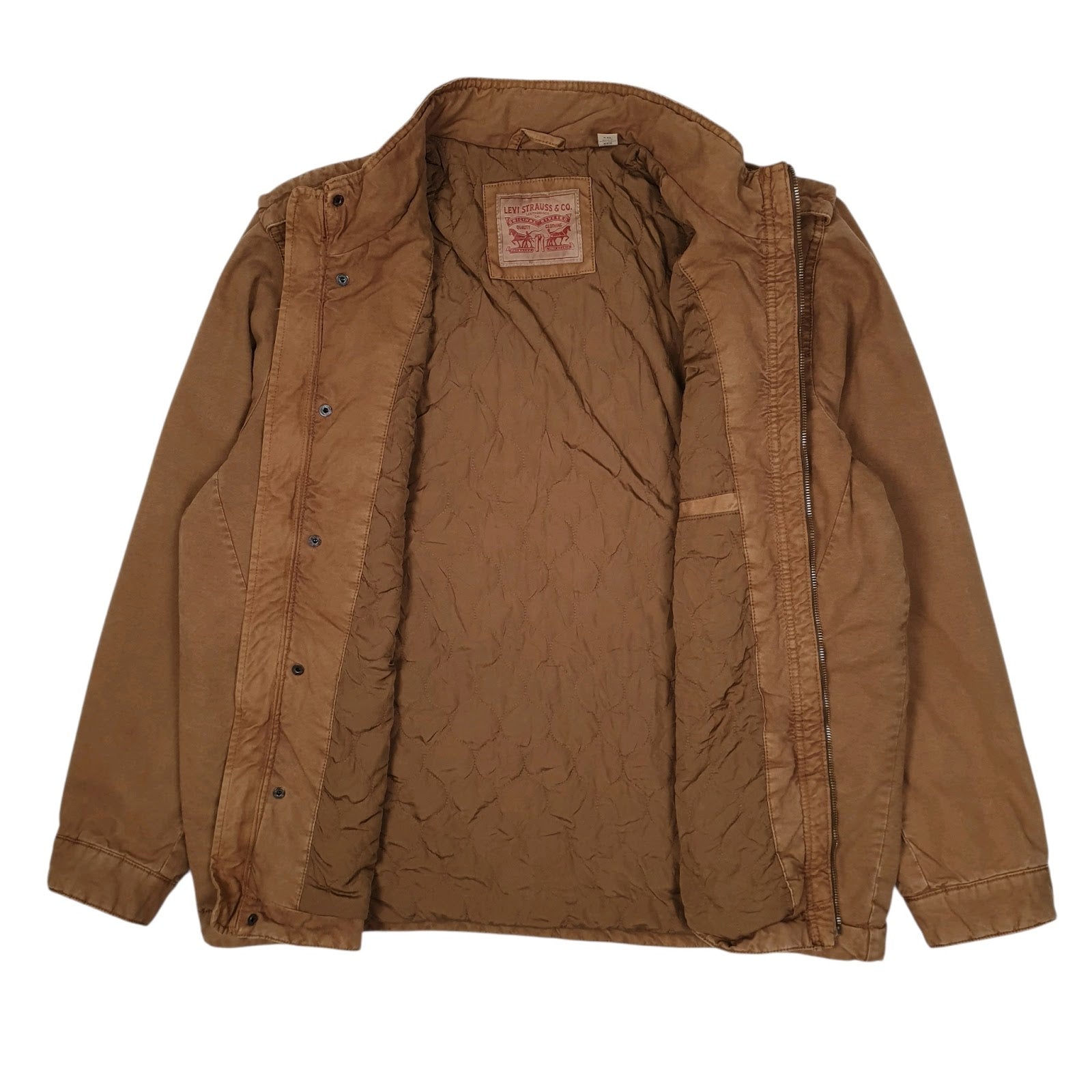 Mens Brown Levis Military Bomber  Coat
