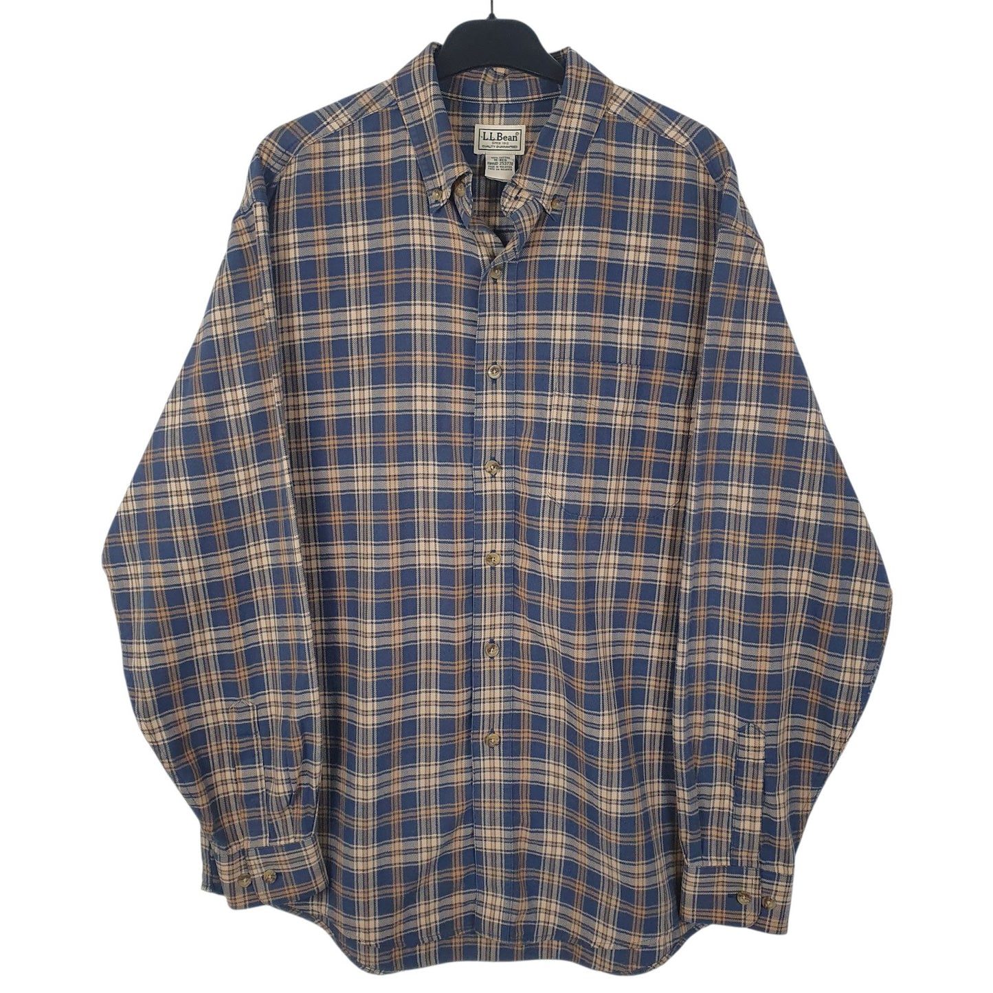 Mens Brown L.L.Bean Flannel Long Sleeve Shirt