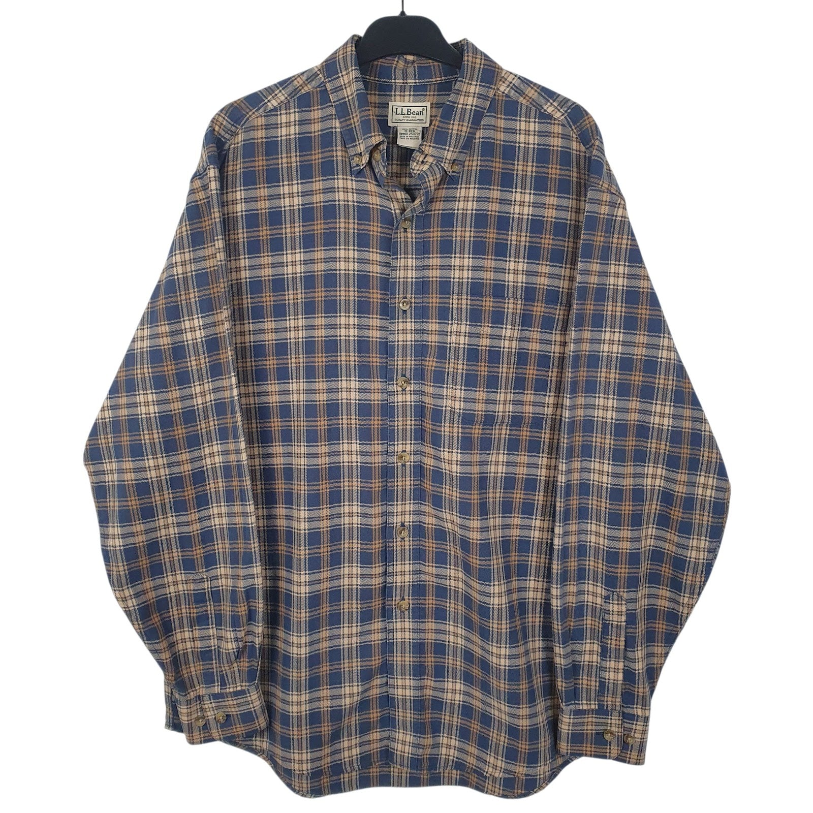Mens Brown L.L.Bean Flannel Long Sleeve Shirt
