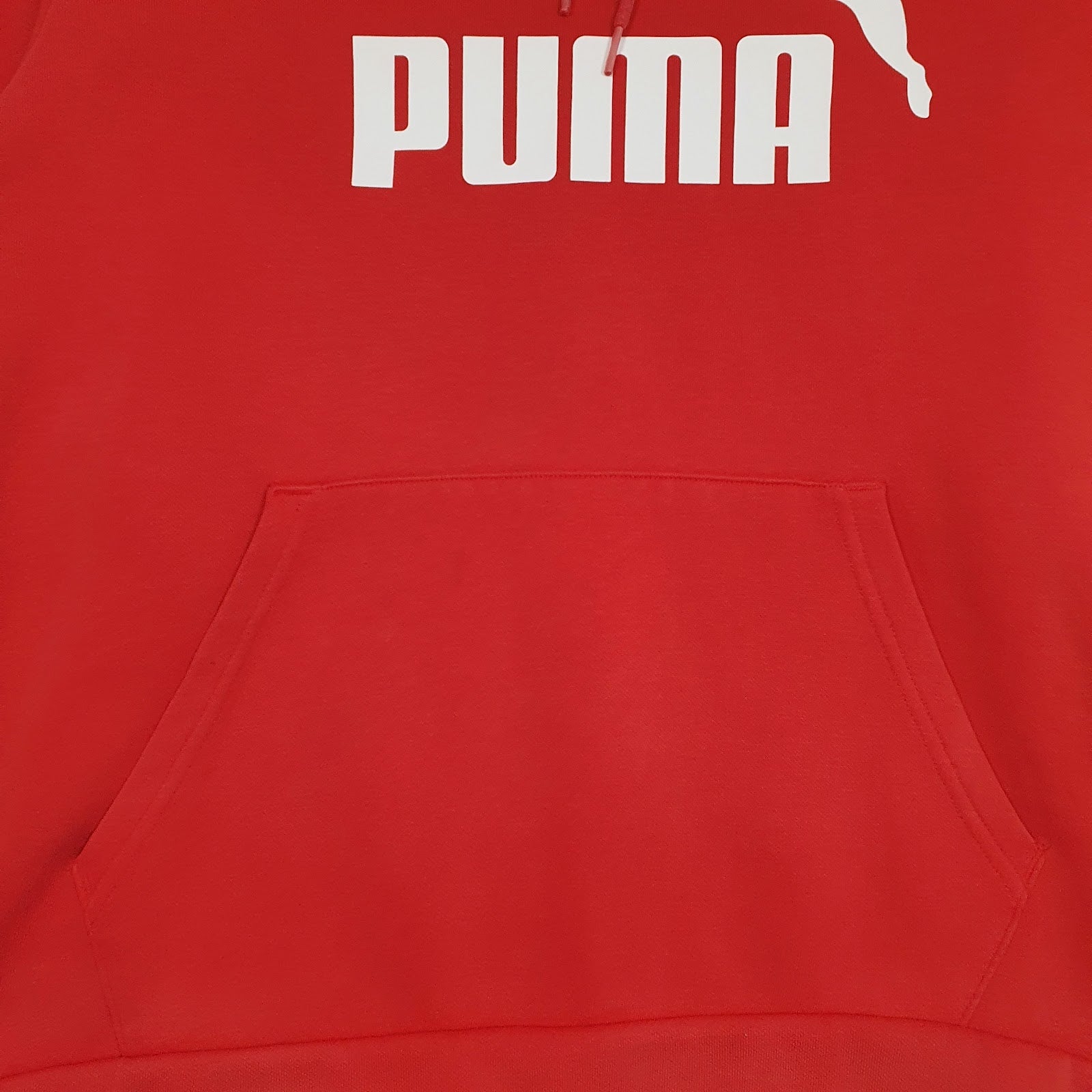 Mens Red Puma Spellout Hoodie Jumper