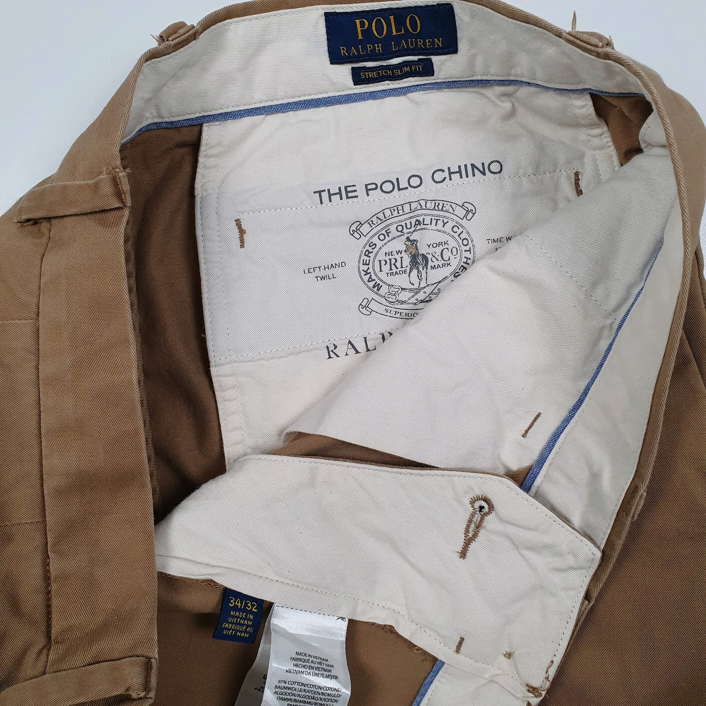 Mens Tan Polo Ralph Lauren Stretch Slim Fit  Trousers