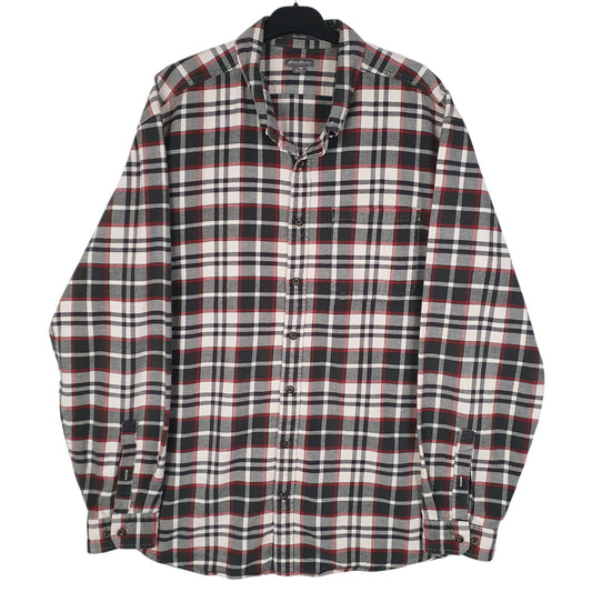 Mens Grey Eddie Bauer Flannel Long Sleeve Shirt