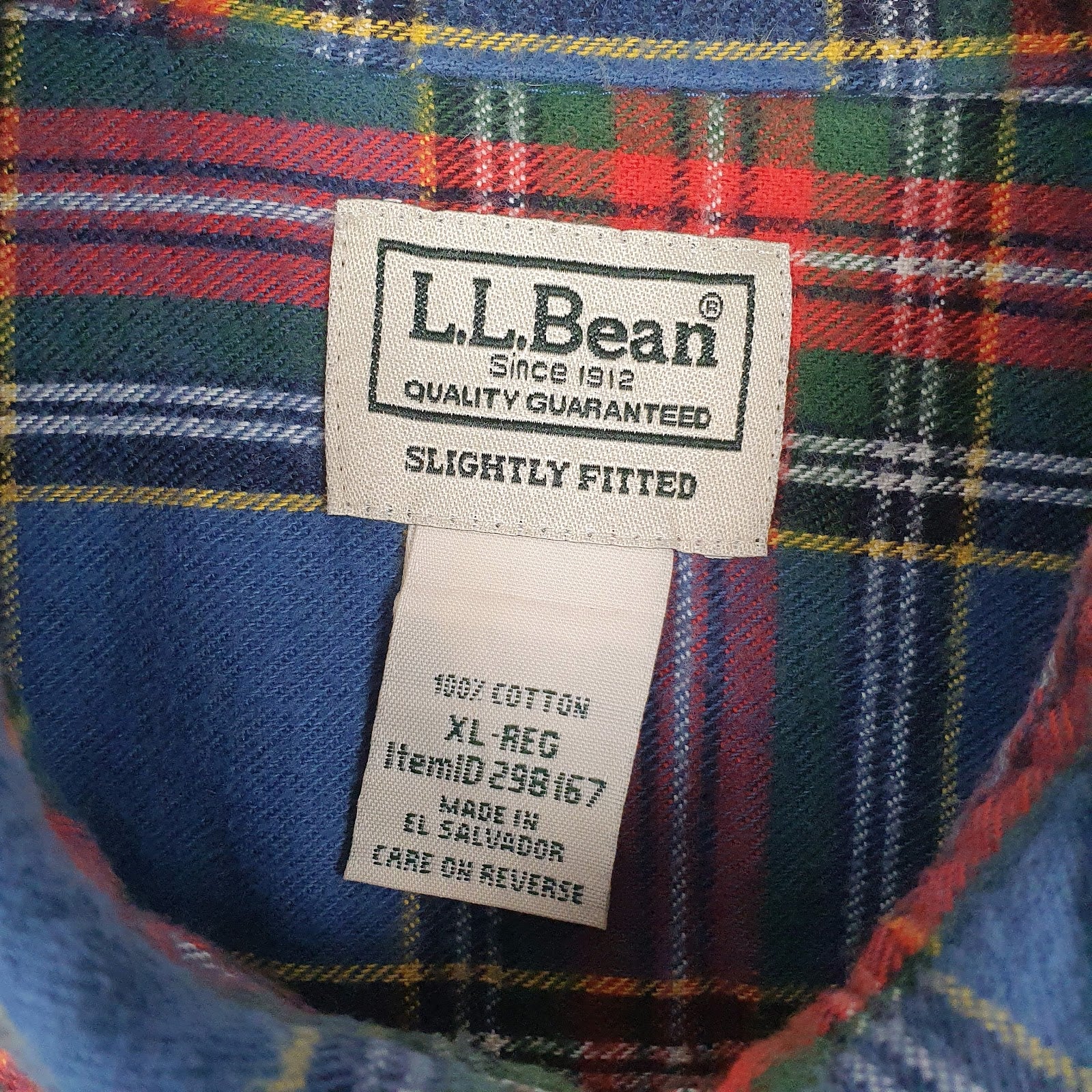 Mens Blue L.L.Bean Flannel  Shirt