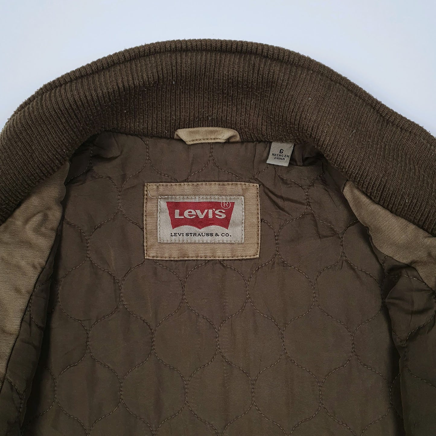 Mens Beige Levis Military Bomber  Coat