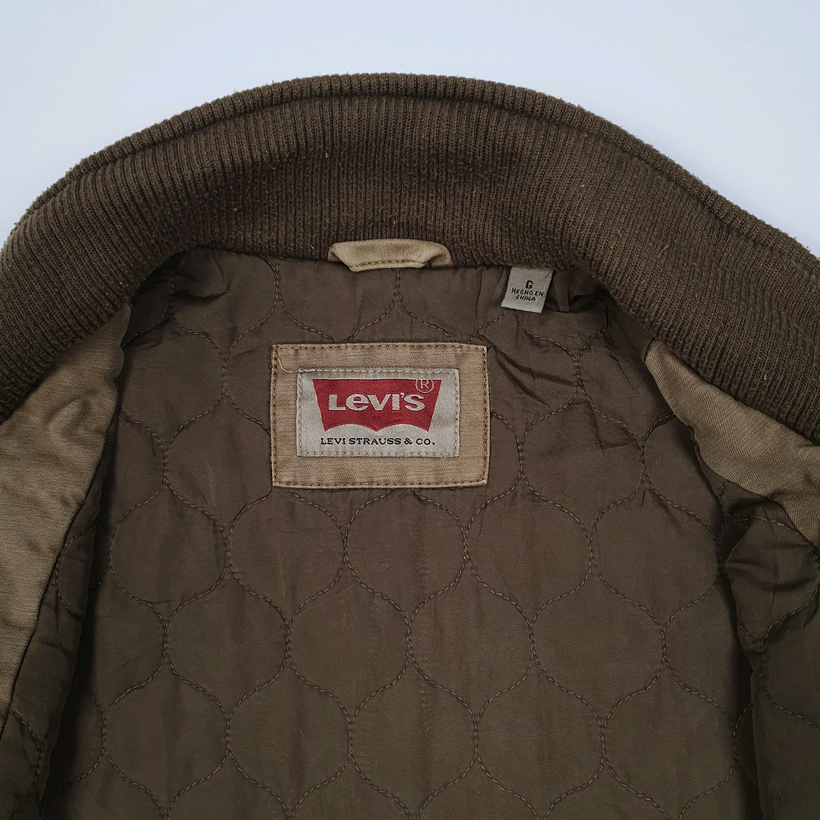 Mens Beige Levis Military Bomber  Coat