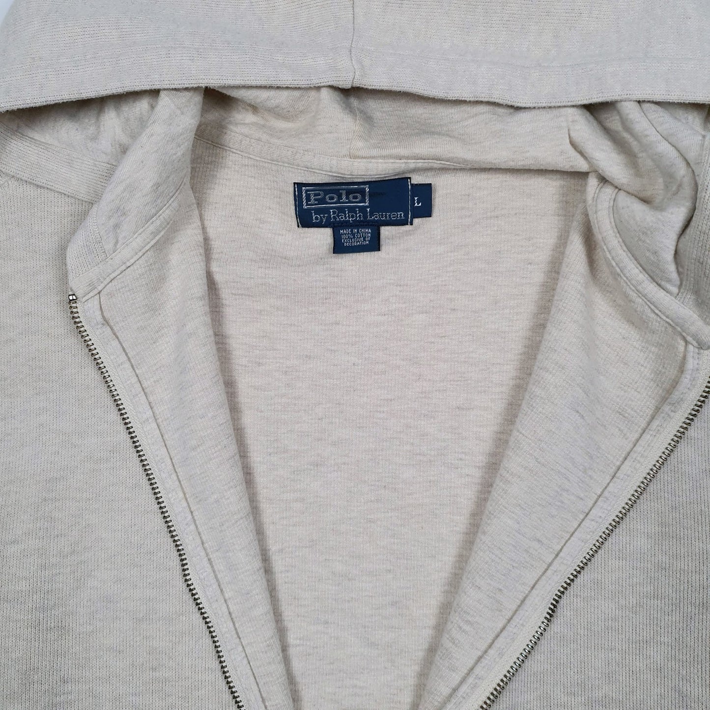Mens Cream Polo Ralph Lauren Hoodie Full Zip Jumper