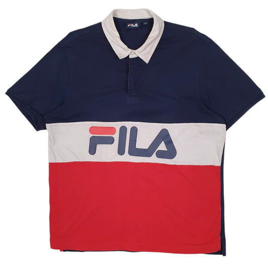 Mens Navy Fila  Short Sleeve Polo Shirt