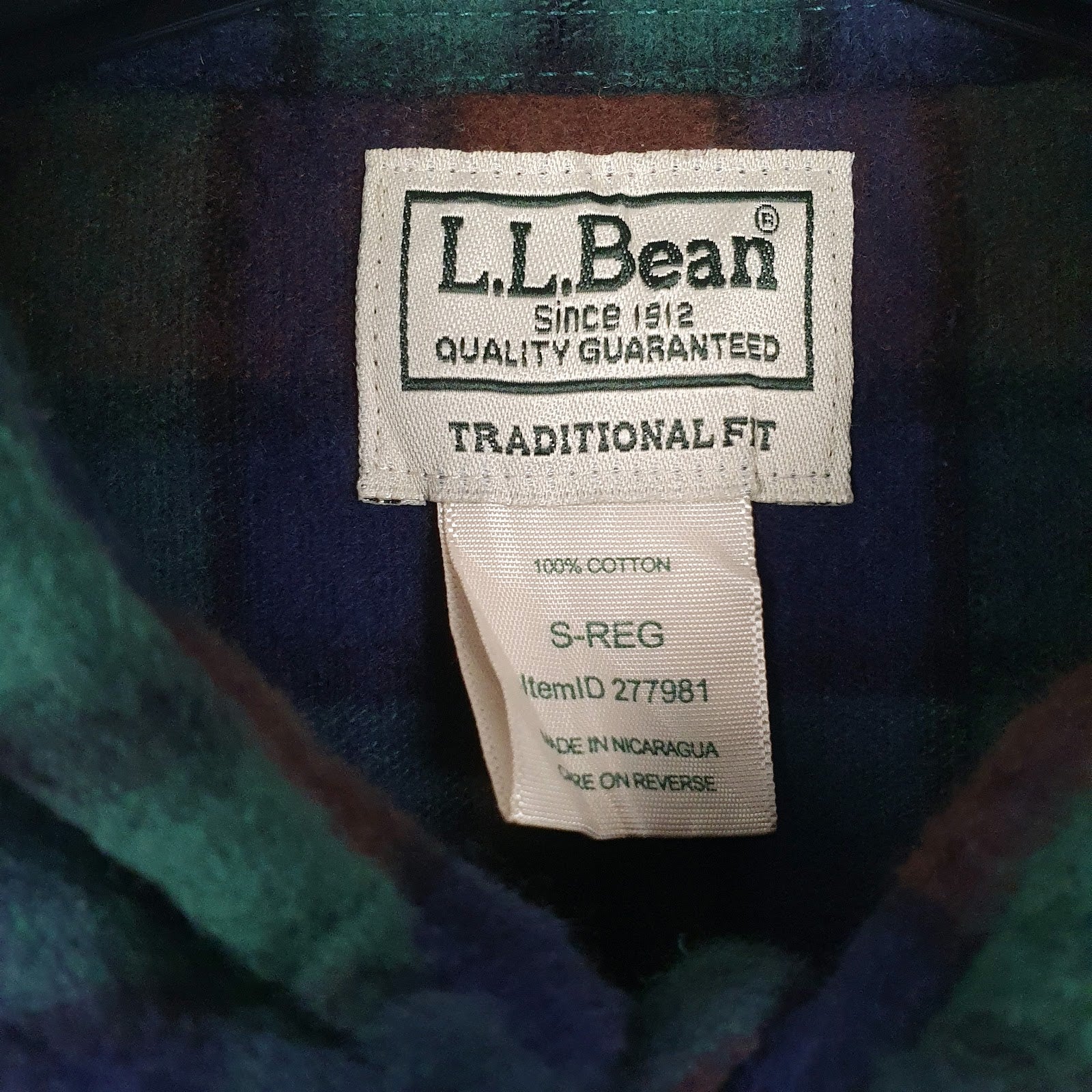Mens Green L.L.Bean Chamois  Shirt