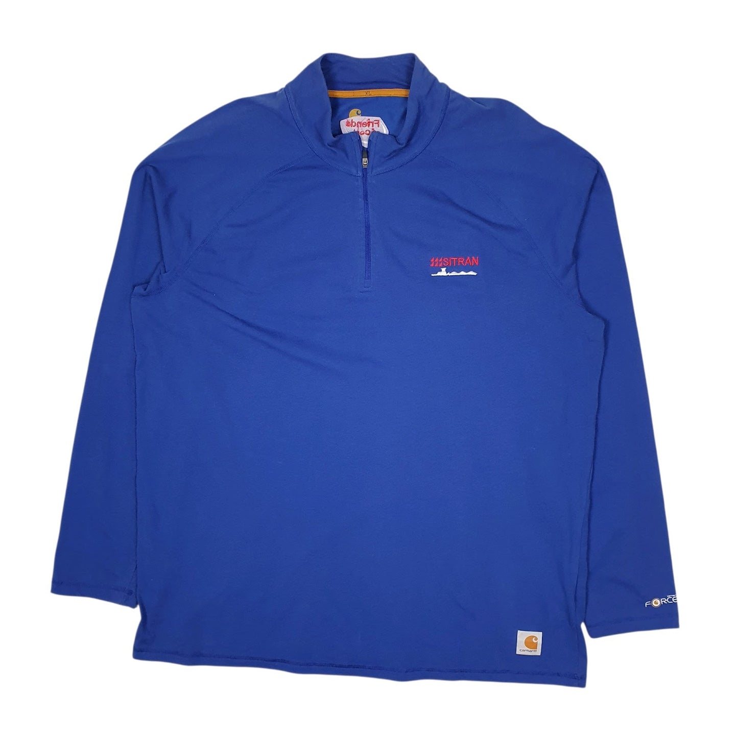 Mens Blue Carhartt Lightweight Thermal Quarter Zip Jumper