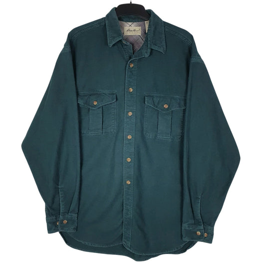 Mens Green Eddie Bauer Chamois Long Sleeve Shirt