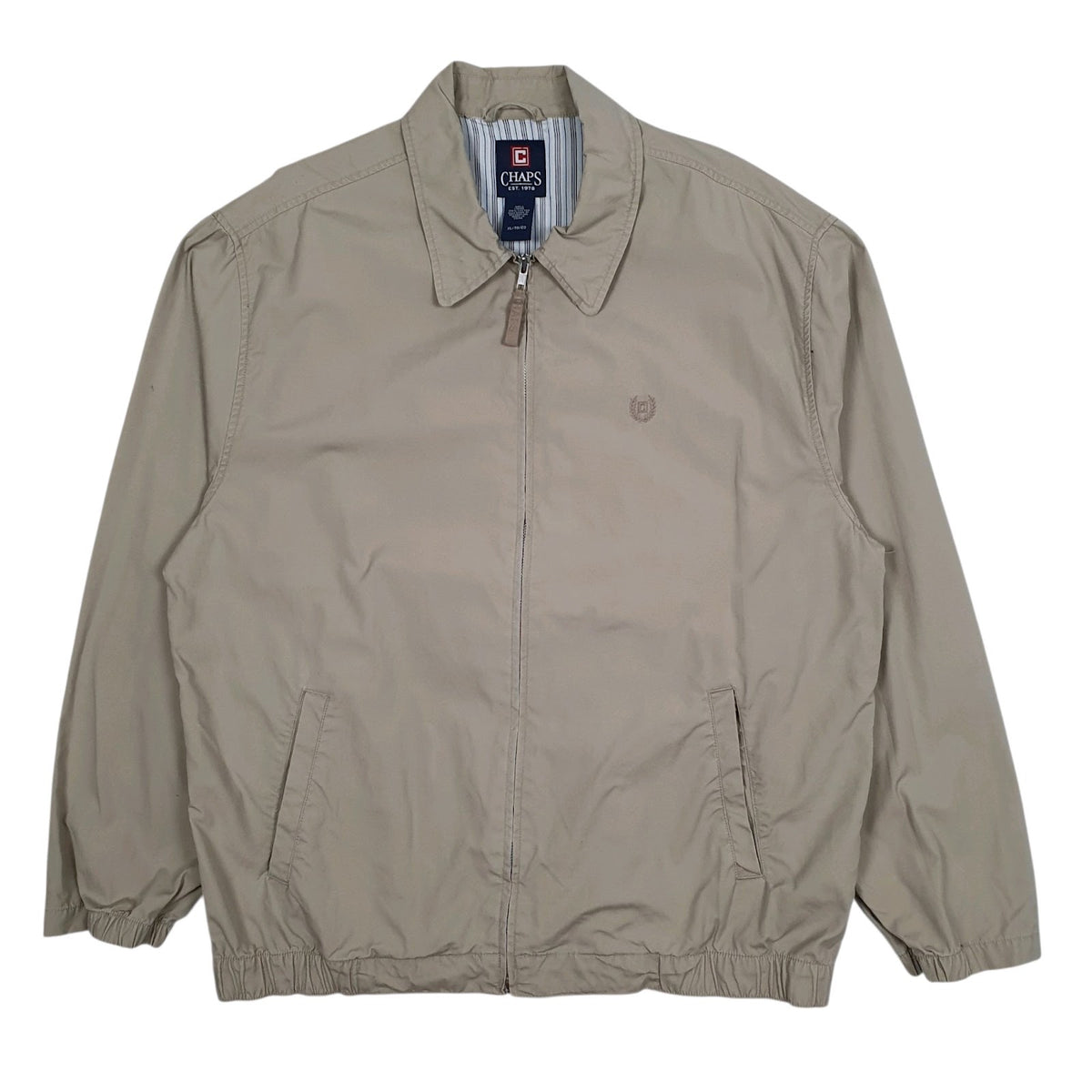 Mens Beige Chaps Bomber Windbreaker  Coat