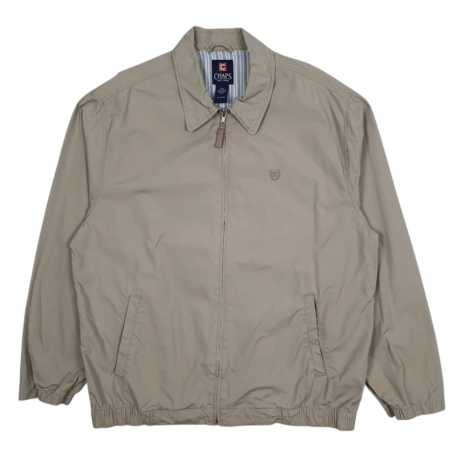 Mens Beige Chaps Bomber Windbreaker  Coat