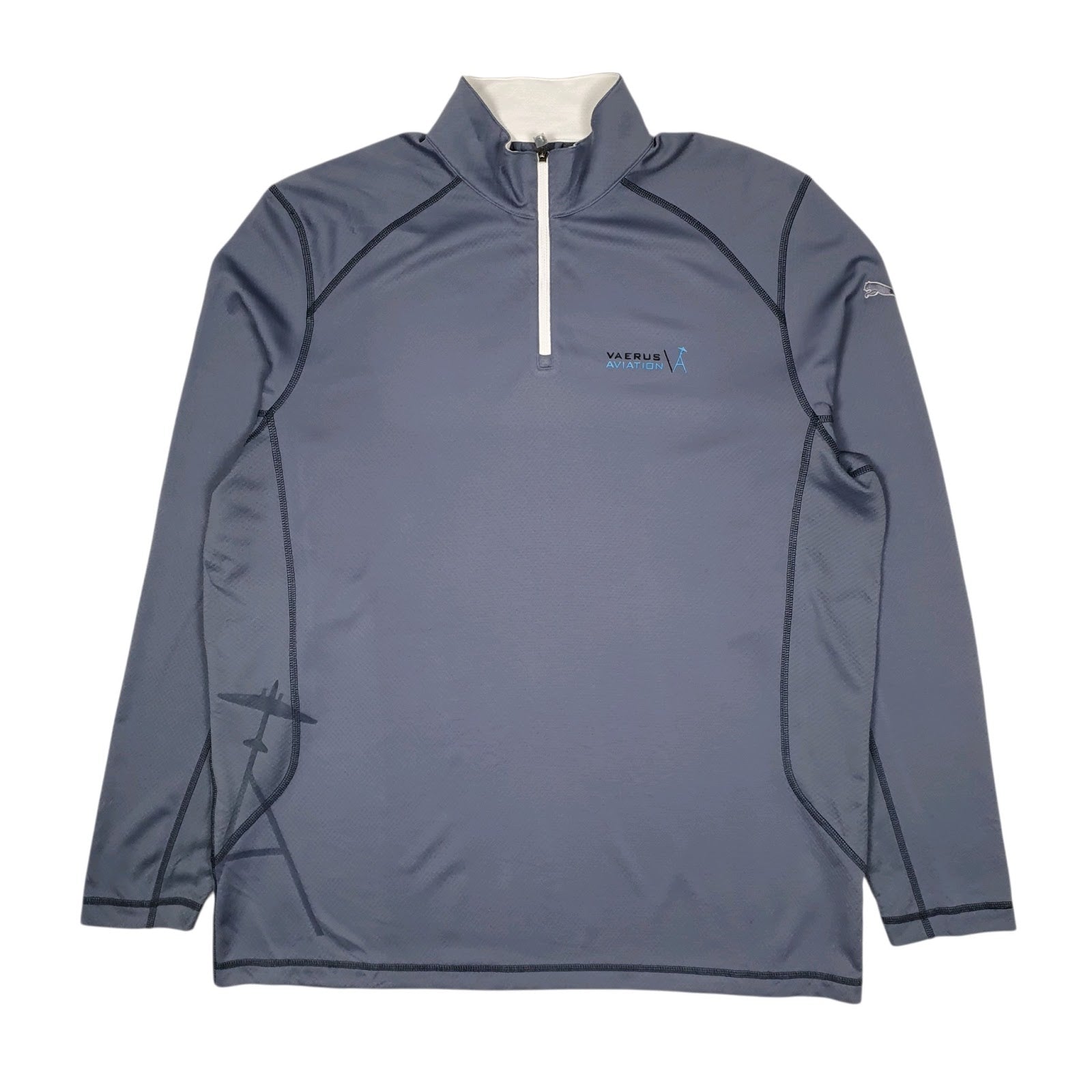 Mens Blue Puma Aviation Activewear Quarter Zip Jumper