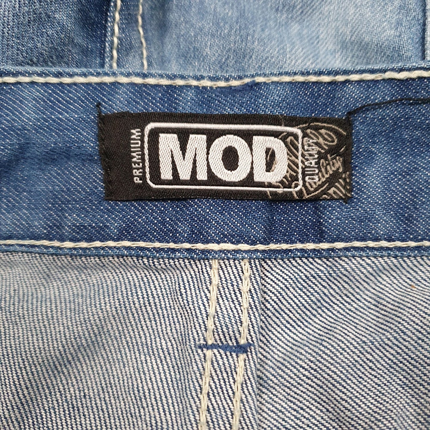 Mens Blue Mod Distressed  Shorts