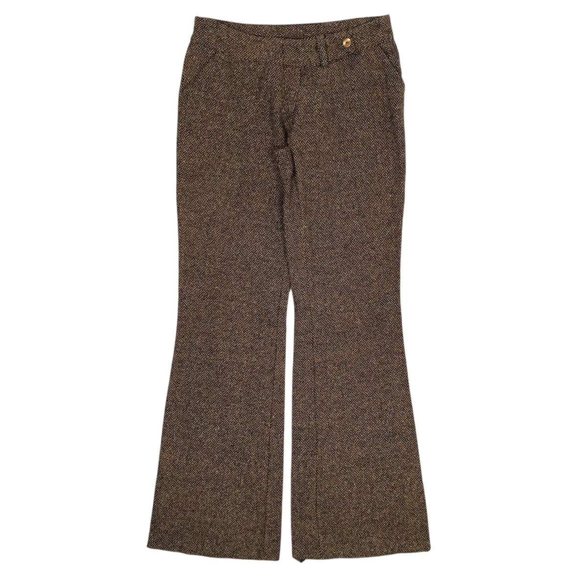 Womens Brown Unbranded Herringbone Tweed Chino Trousers