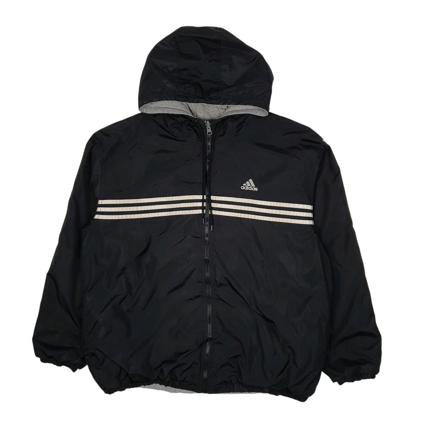 Mens Black Adidas Vintage 90s Reversible Crewneck Coat