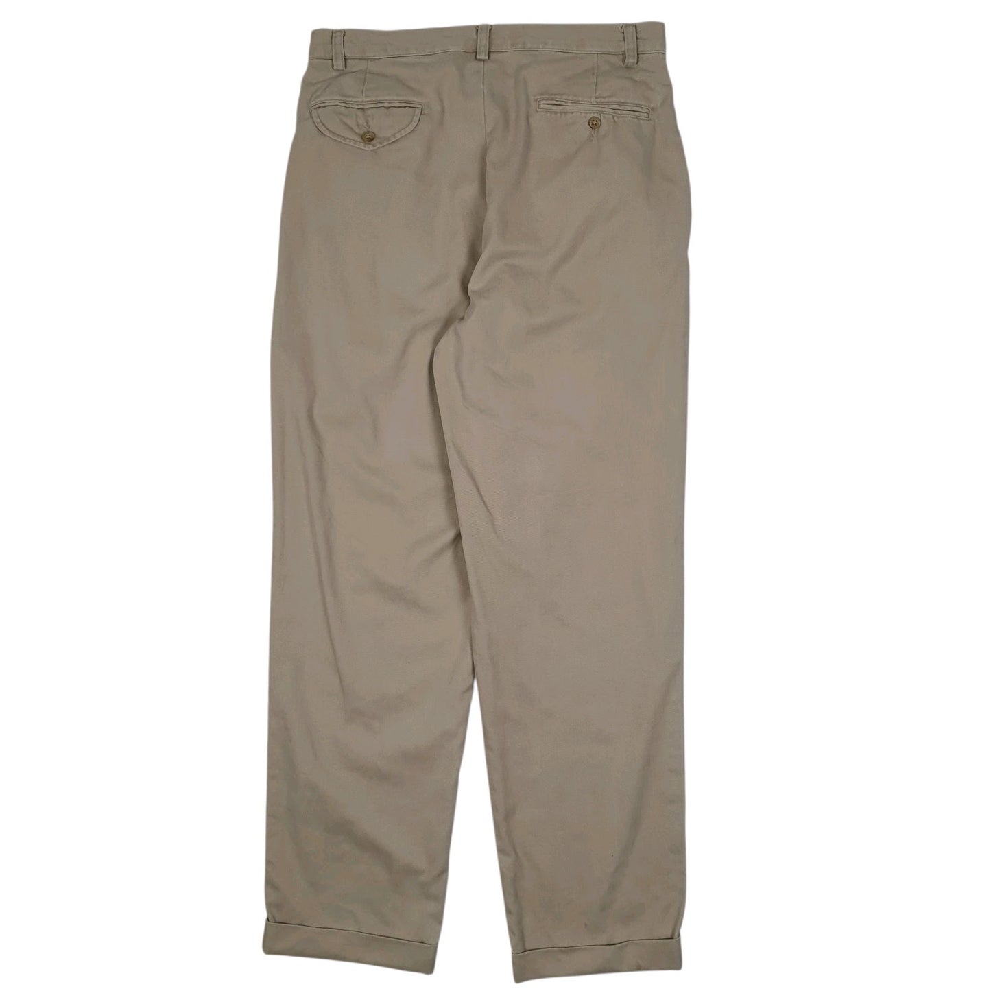 Mens Beige Polo Ralph Lauren Hammond Pant Double Pleated Vintage 90s  Trousers