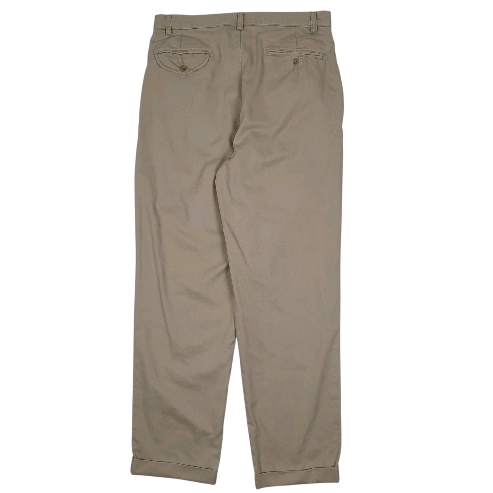 Mens Beige Polo Ralph Lauren Hammond Pant Double Pleated Vintage 90s  Trousers