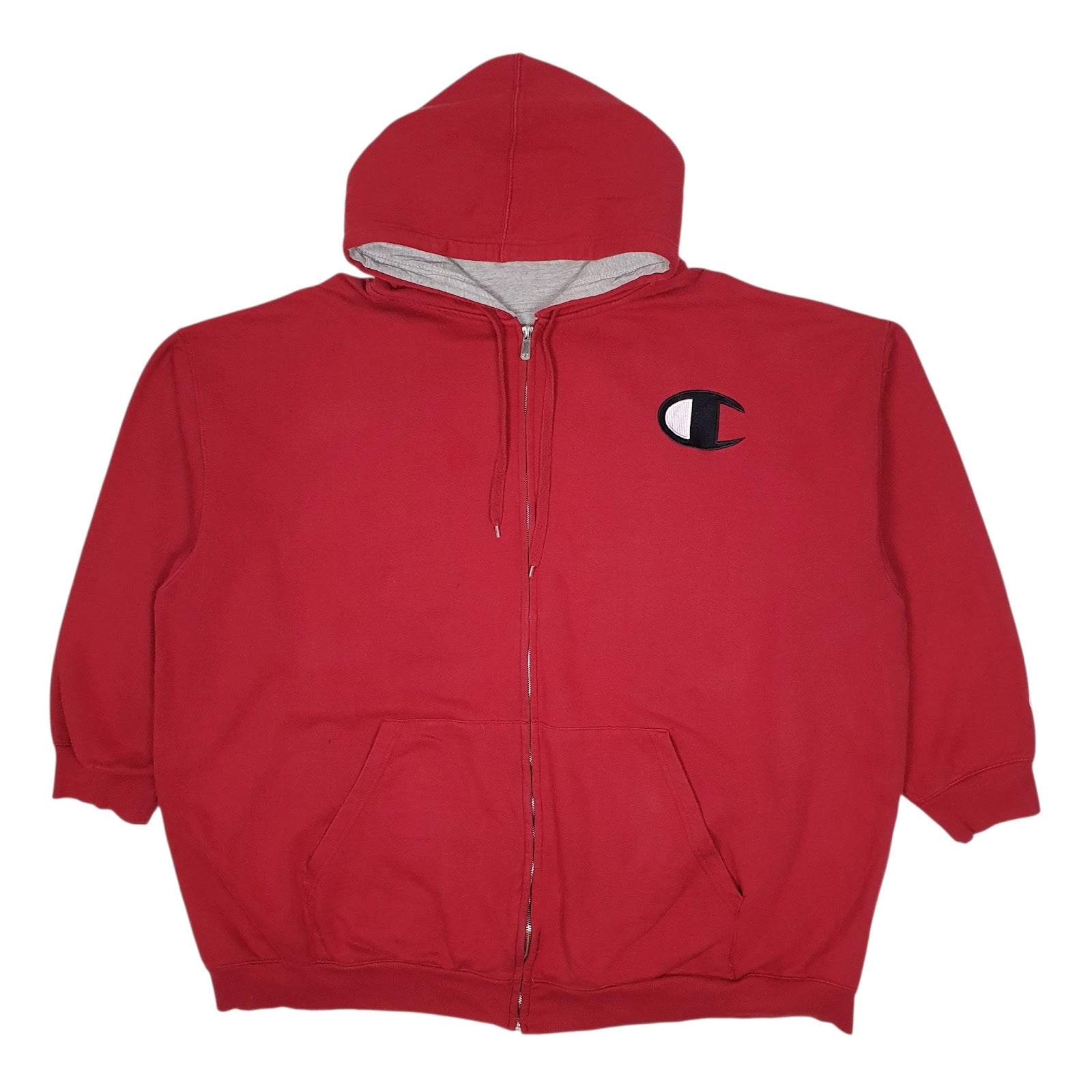 Mens Red Champion Hoodie Full Zip Jumper
