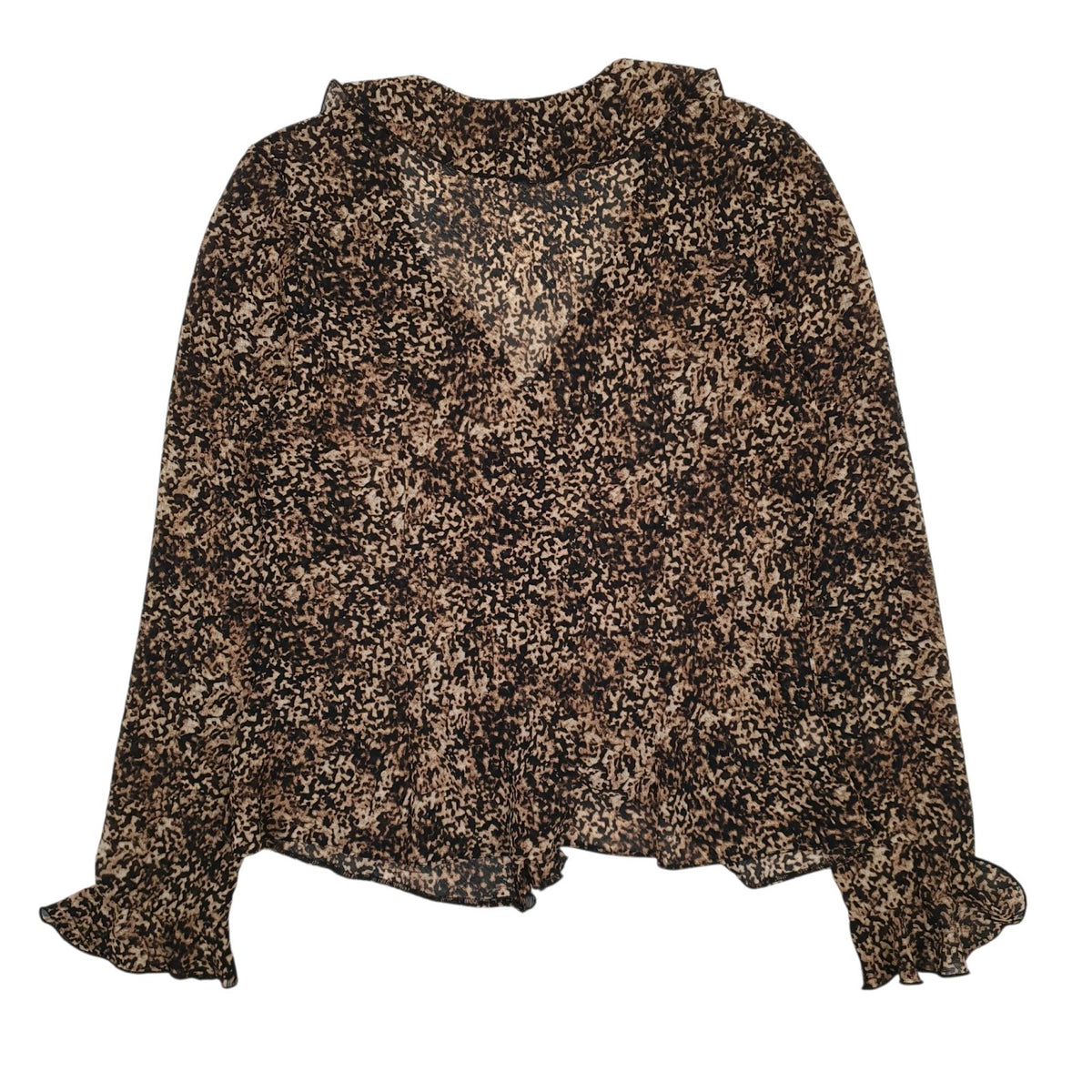 Womens Black Longtall Sally Frilly  Shirt