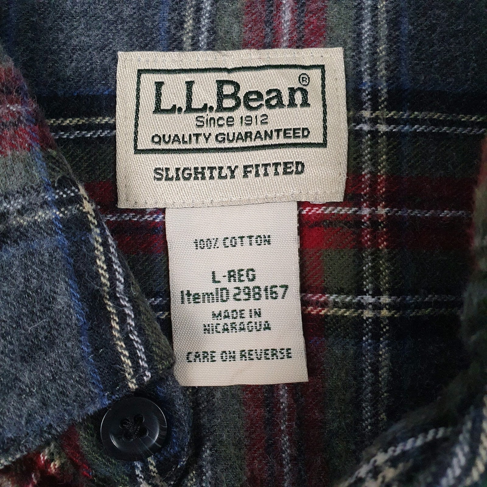 Mens Grey L.L.Bean Flannel  Shirt