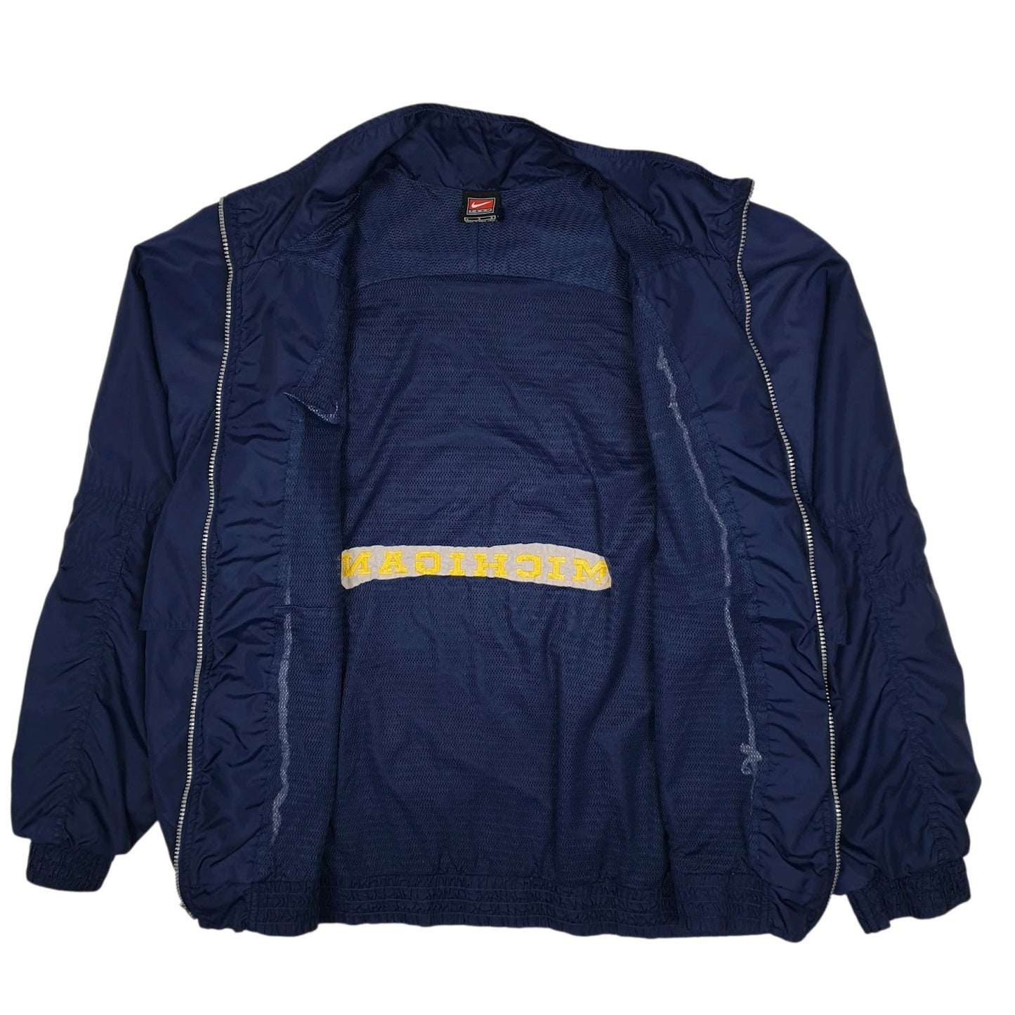 Mens Navy Nike Team Michigan Vintage 90s Hoodie Coat