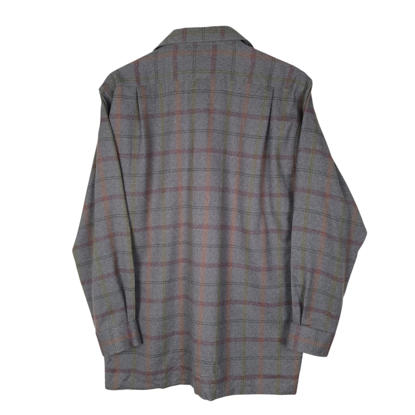 Mens Grey Yuyulife Flannel Plaid  Shirt
