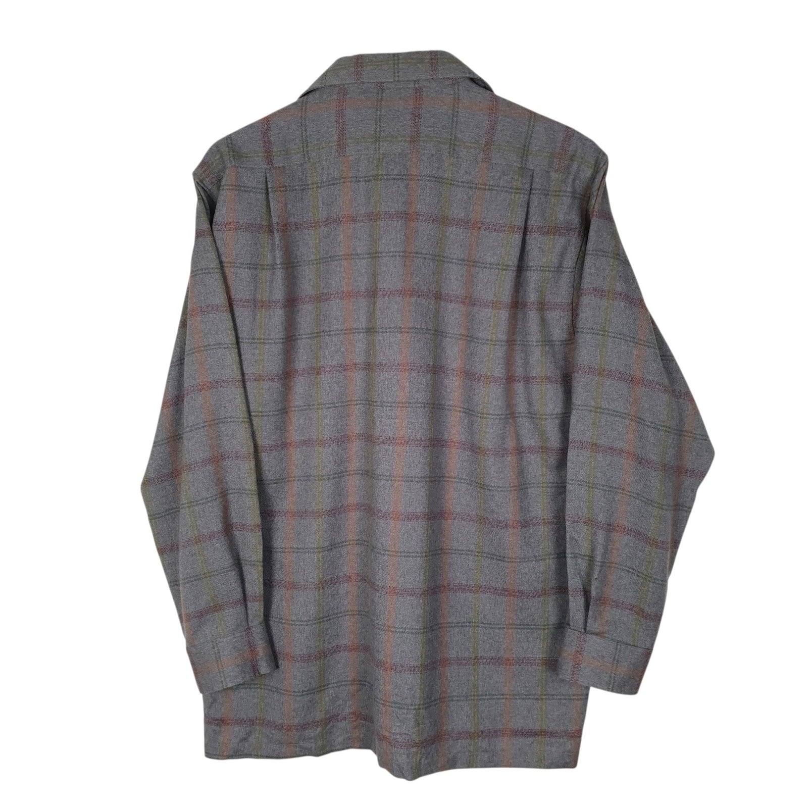 Mens Grey Yuyulife Flannel Plaid  Shirt