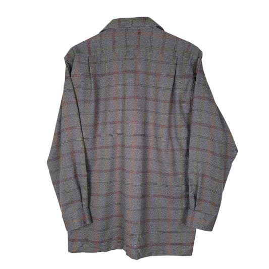 Mens Grey Yuyulife Flannel Plaid  Shirt