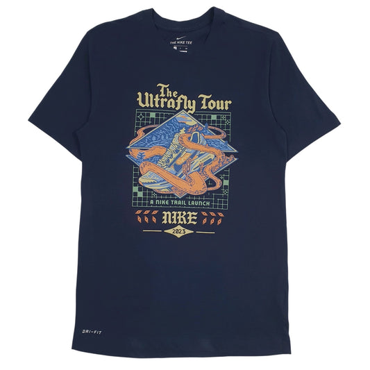 Mens Navy Nike Dri-Fit The Ultrafly Tour Short Sleeve T Shirt