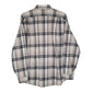 Mens Grey Eddie Bauer Heavyweight Plaid Flannel  Shirt