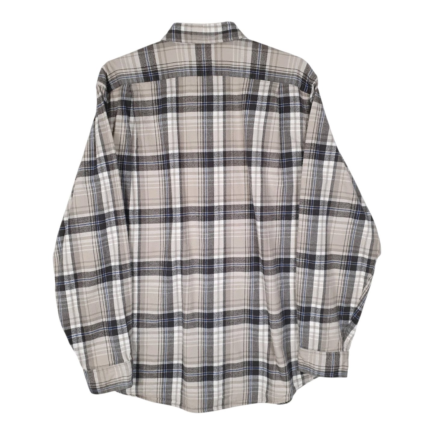 Mens Grey Eddie Bauer Heavyweight Plaid Flannel  Shirt