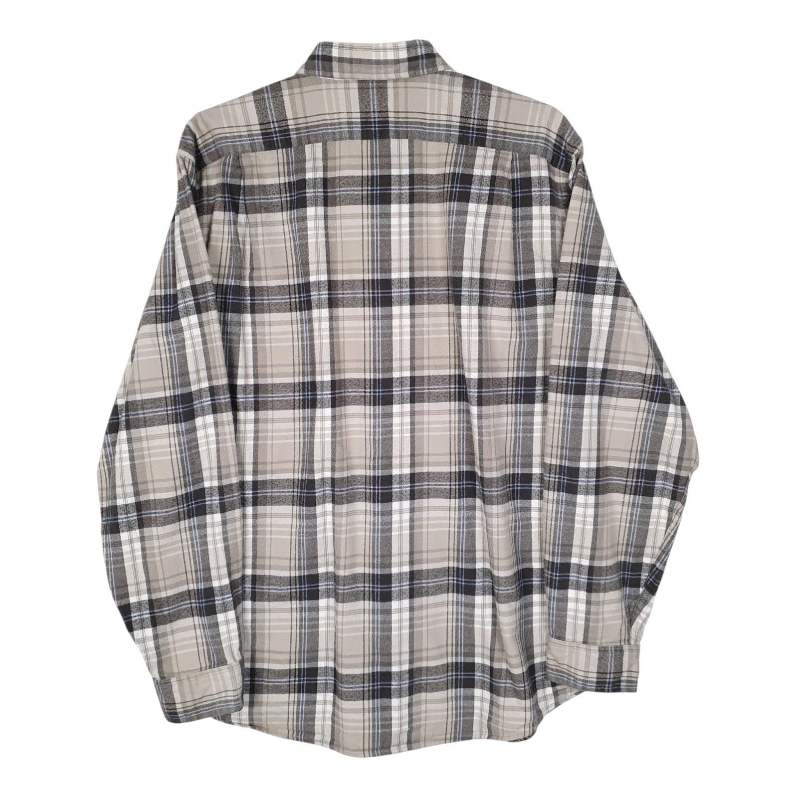 Mens Grey Eddie Bauer Heavyweight Plaid Flannel  Shirt