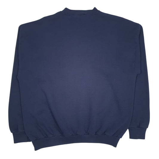 Mens Navy Logo 7 Vintage 90s Made In USA NFL Dallas Cowboys Crewneck Jumper