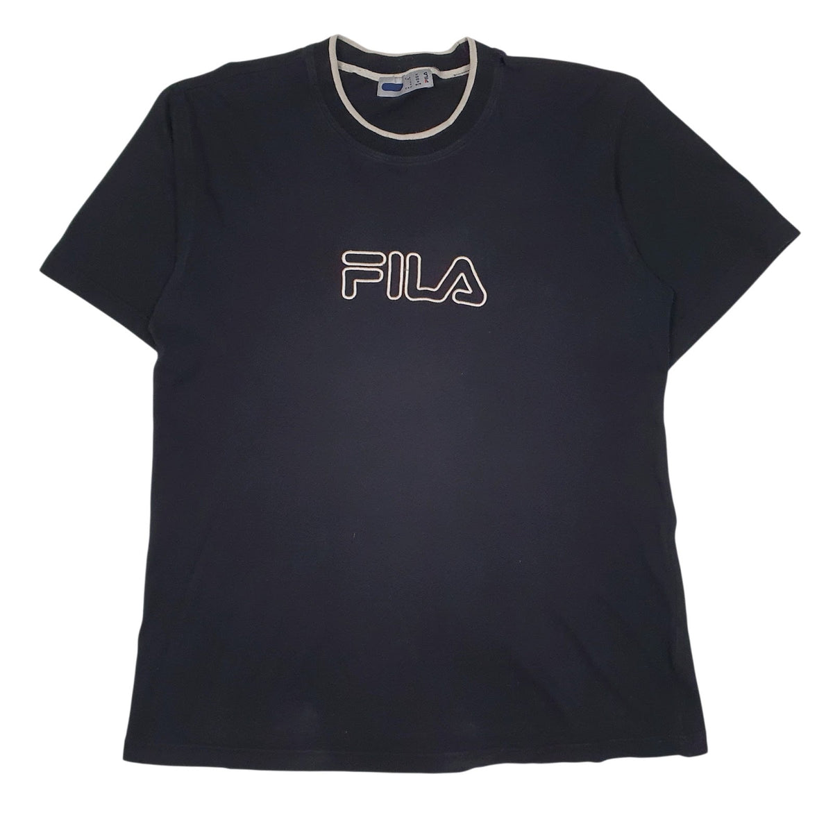 Mens Black Fila Spellout Short Sleeve T Shirt