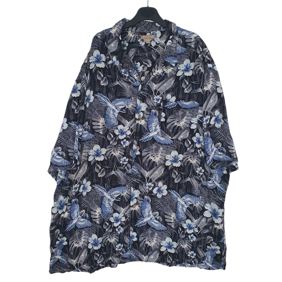 Mens Grey George Hawaiian Graphic Short Sleeve Shirt