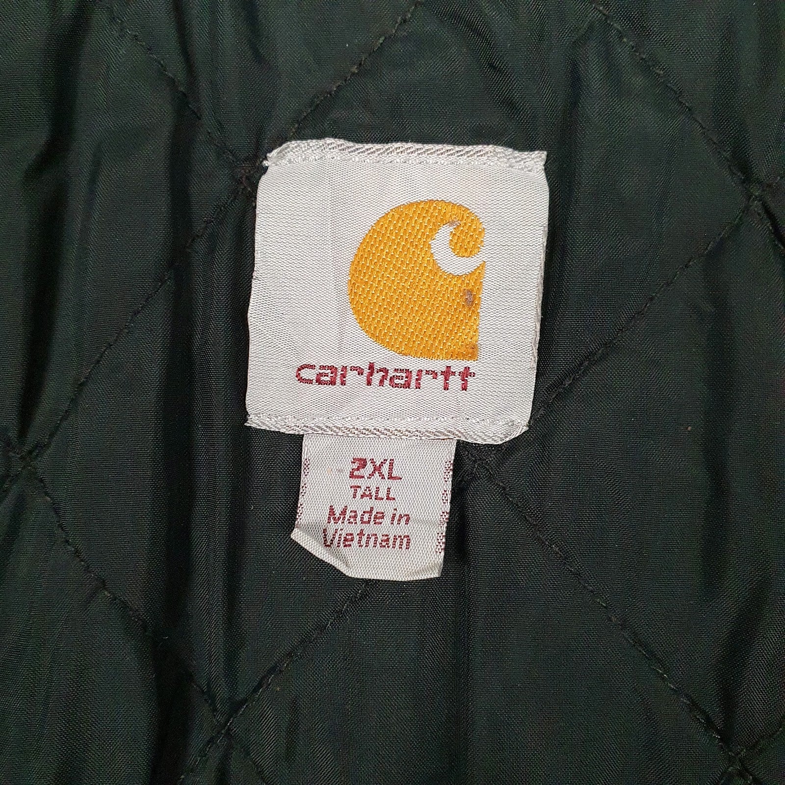 Mens Grey Carhartt Quilt Lined Padded Full Zip Jumper