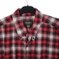 Mens Red Eddie Bauer Thick Flannel Plaid  Shirt