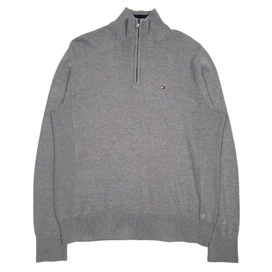Mens Grey Tommy Hilfiger  Quarter Zip Jumper