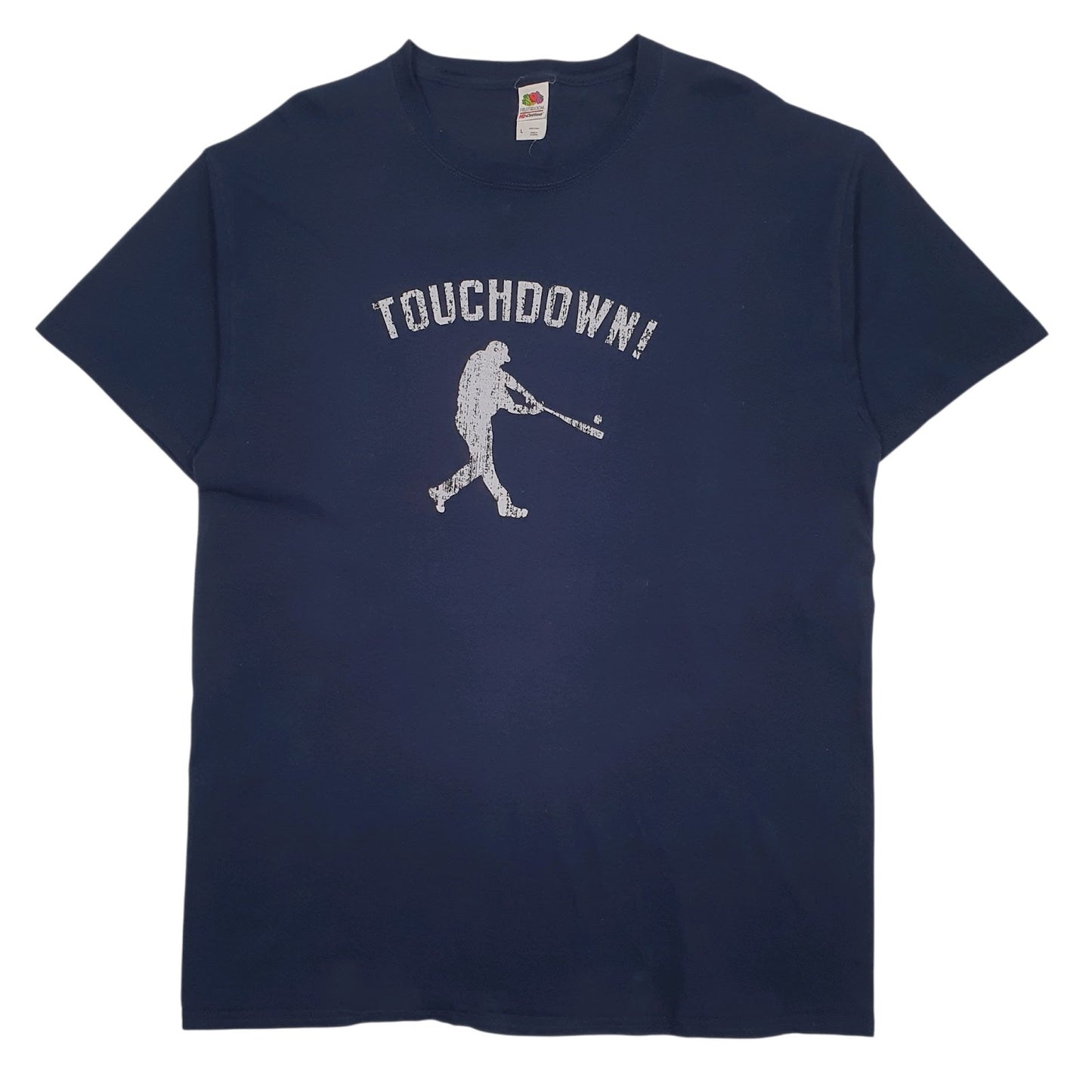 Mens Navy Fruit Of The Loom Touchdown Short Sleeve T Shirt
