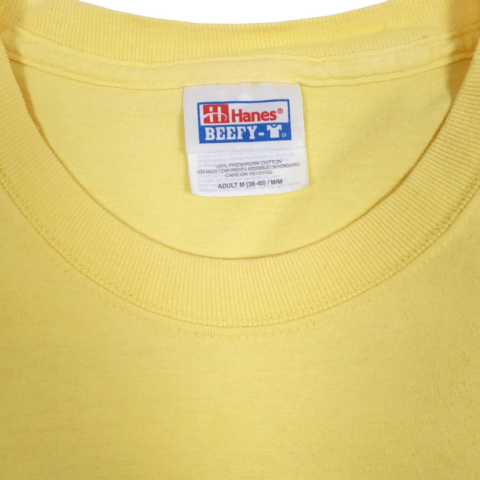 Mens Yellow Hanes Vintage 00s  T Shirt