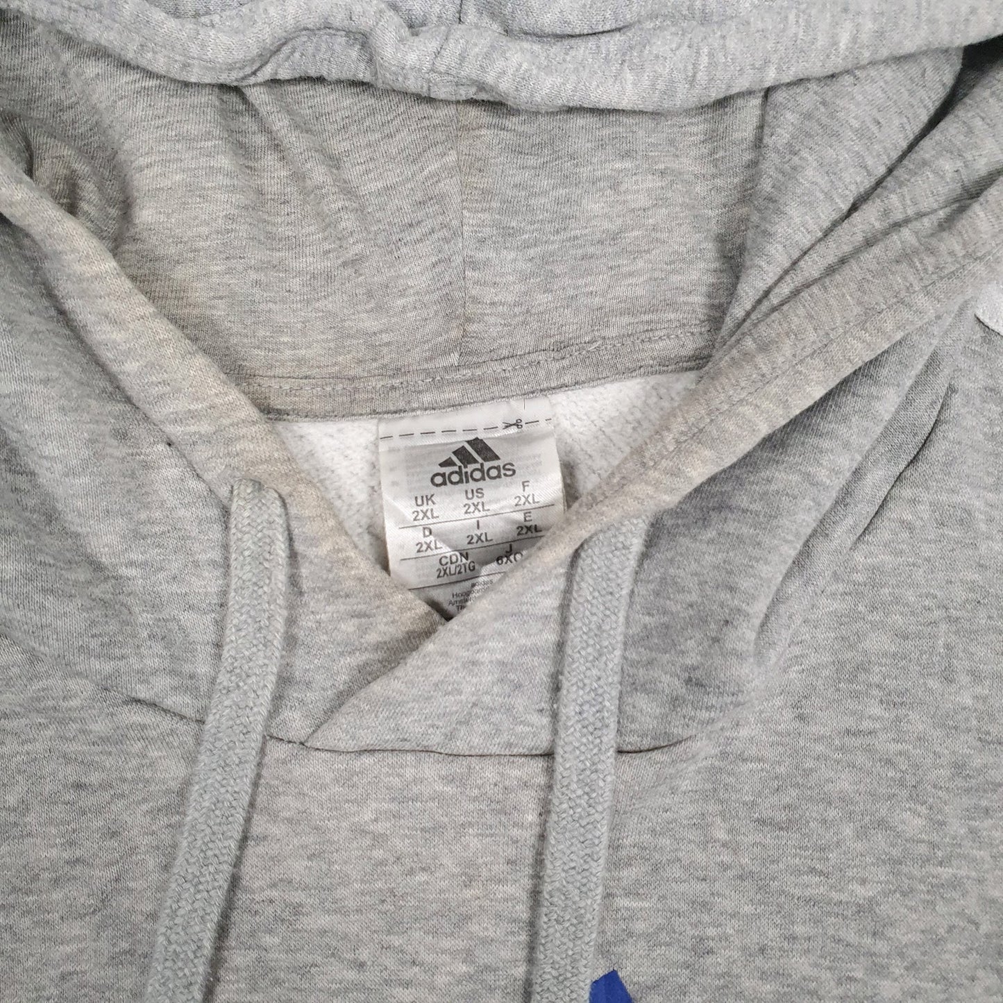 Mens Grey Adidas Spellout Hoodie Jumper