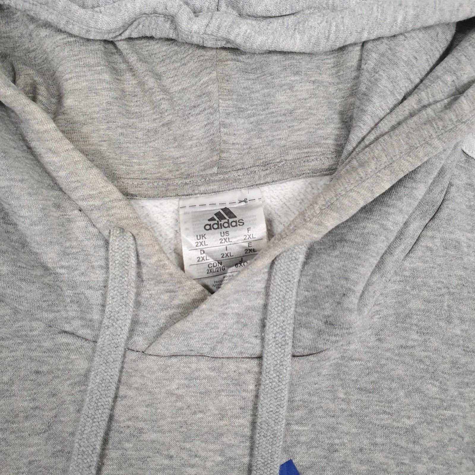 Mens Grey Adidas Spellout Hoodie Jumper
