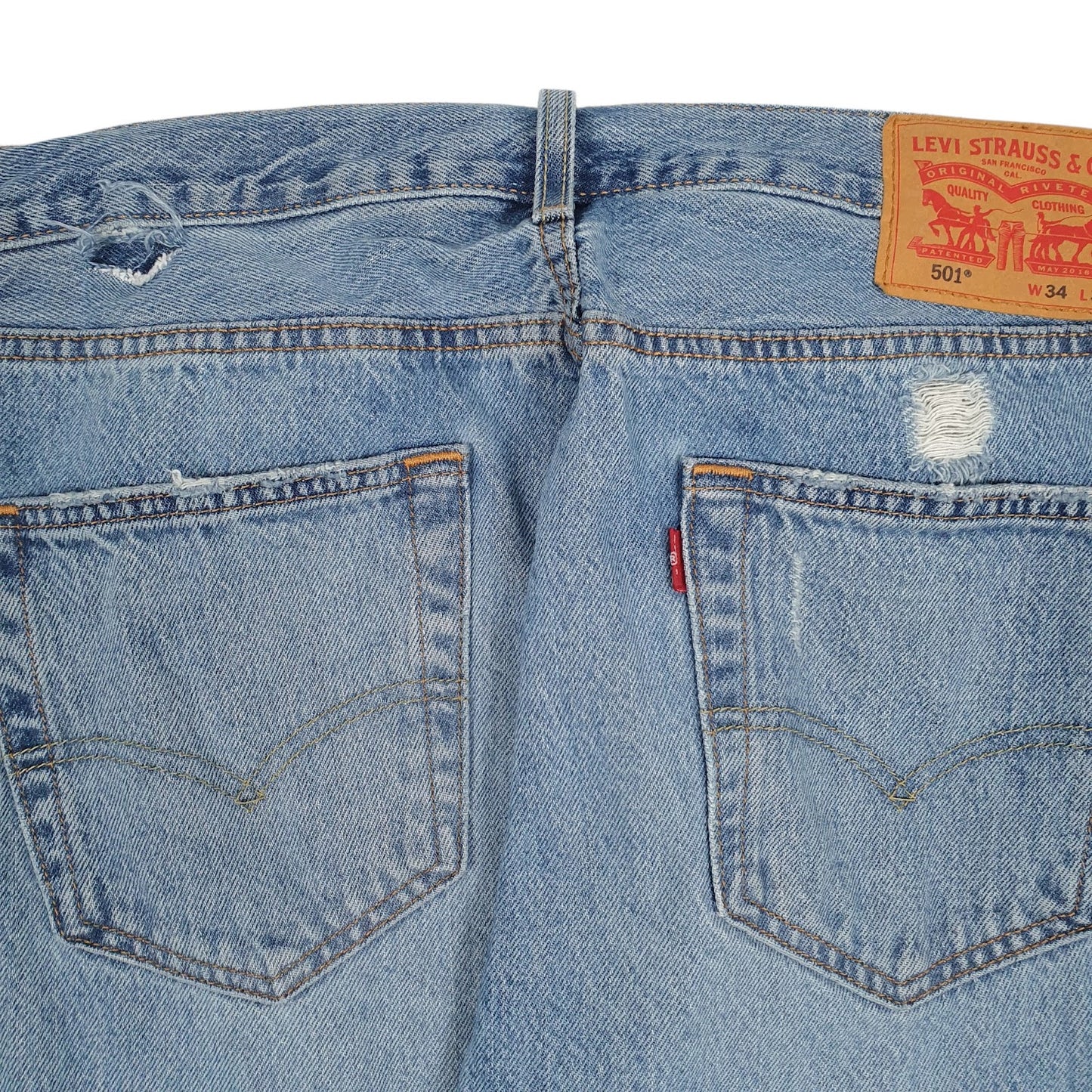 Mens Blue Levis Distressed  Jeans