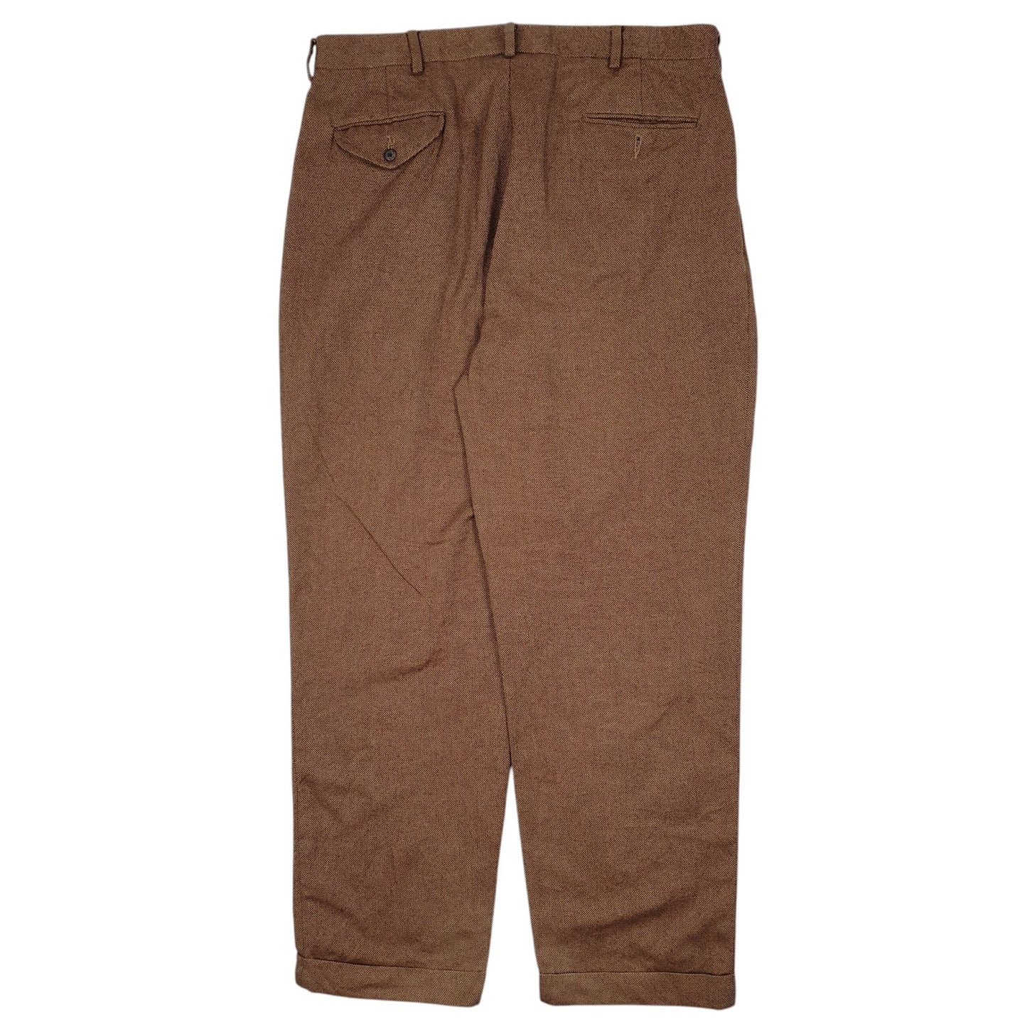 Mens Brown Polo Ralph Lauren Vintage 90s Double Pleated  Trousers