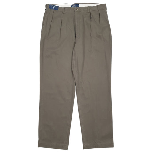 Mens Green Polo Ralph Lauren Andrew Pant Double Pleated Chino Trousers