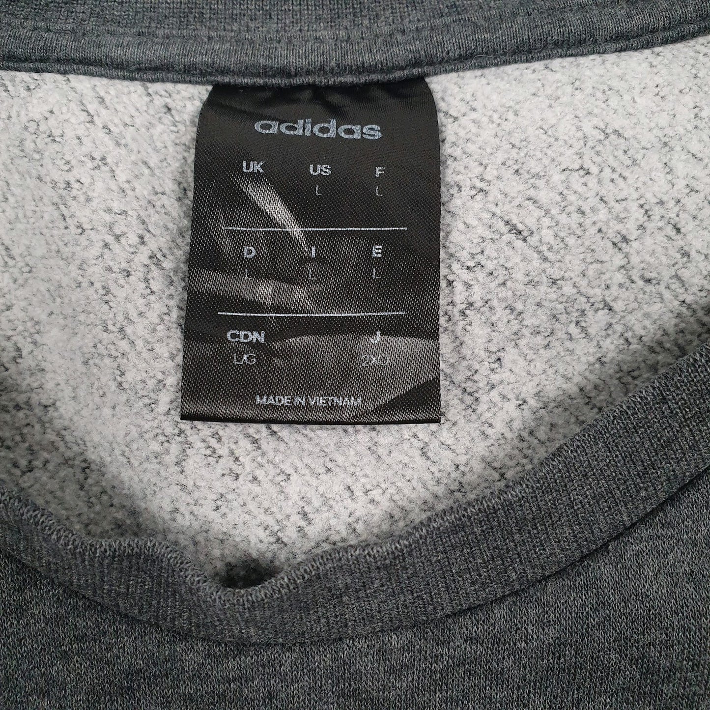 Mens Grey Adidas Spellout Crewneck Jumper
